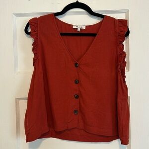 Madewell linen-blend button-front tank